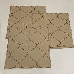 Pottery Barn 3 pillow covers 22” x 22” very good condition